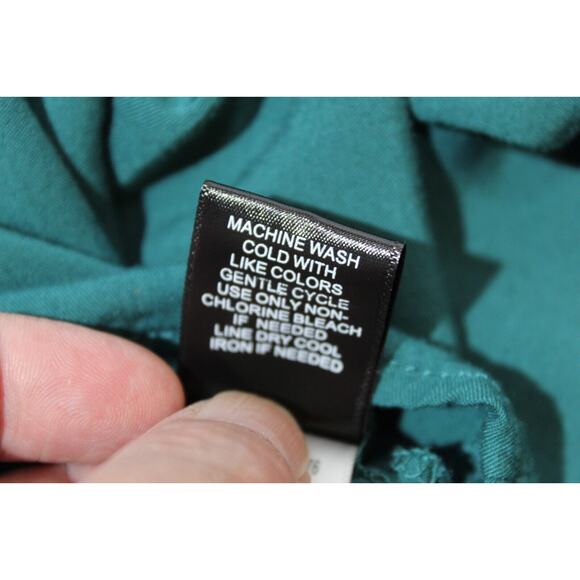 Torrid Button-up Babydoll Smocked Tunic Top Women's 2 Green Button-up V-neck - Picture 7 of 12